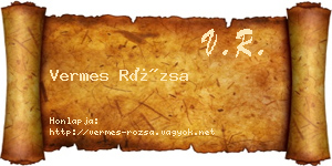 Vermes Rózsa névjegykártya